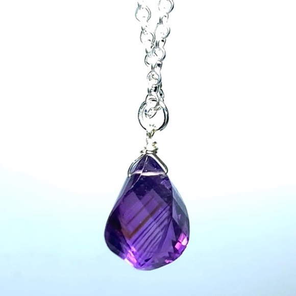 Purple Amethyst Charm Necklace - Picture 4 of 7